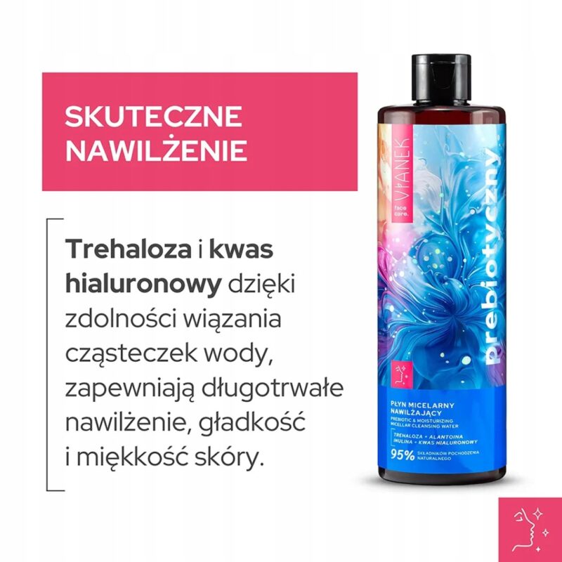Płyn micelarny nawilżający VIANEK Prebiotyczny do cery suchej i wrażliwej - obrazek 2