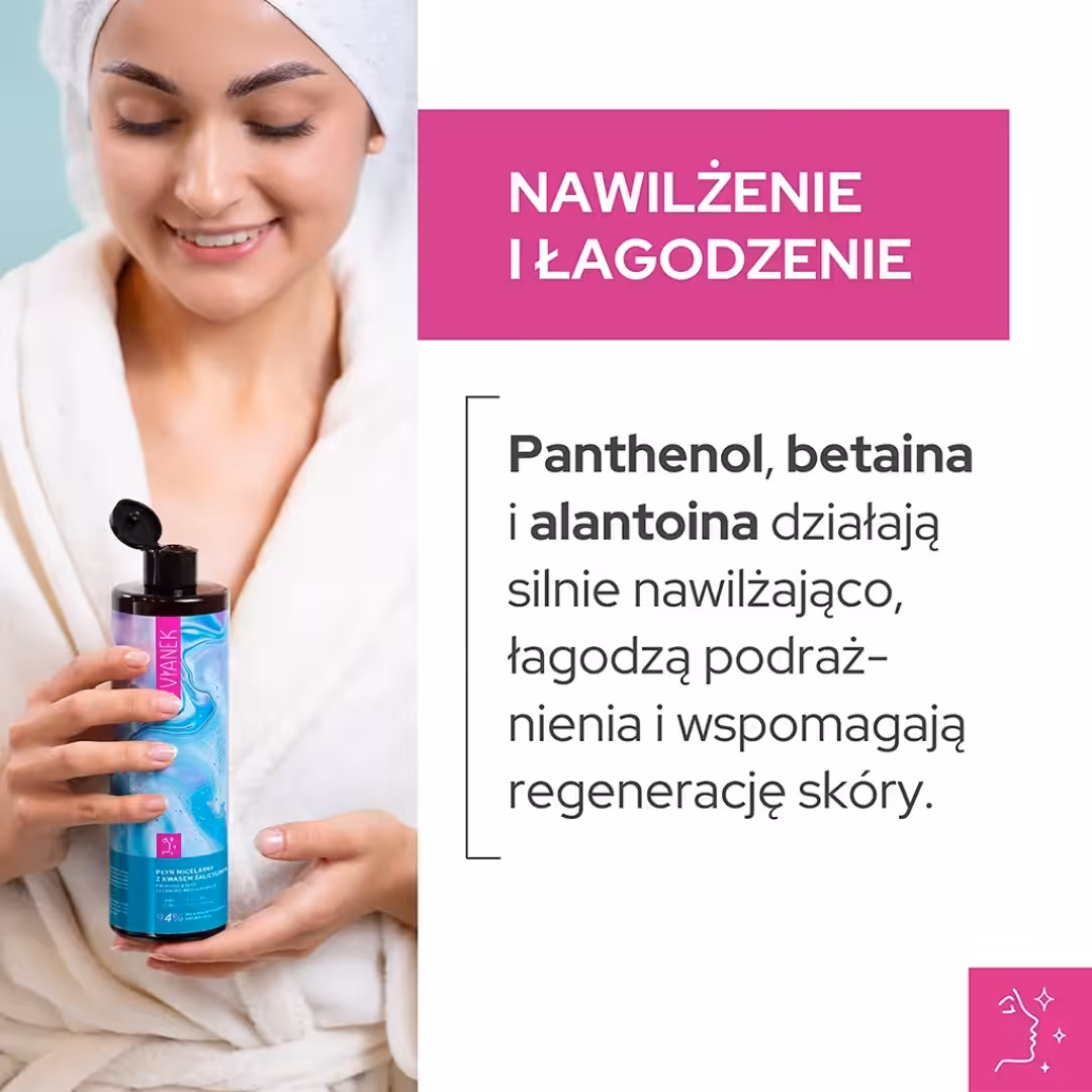 Płyn micelarny z kwasem salicylowym VIANEK Prebiotyczny do cery mieszanej - obrazek 2