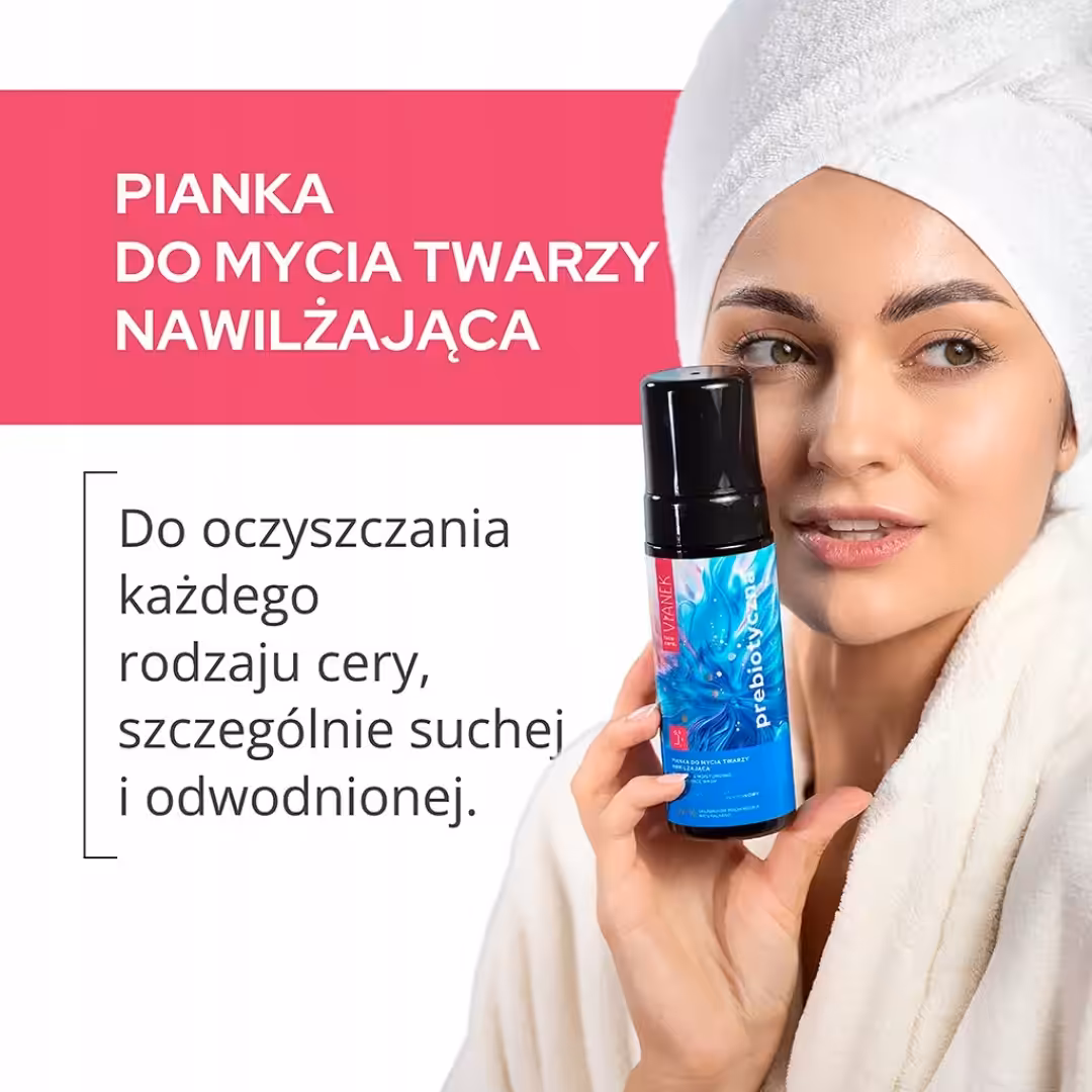Łagodna Pianka do mycia twarzy nawilżająca VIANEK Prebiotyczny z Inuliną - obrazek 5