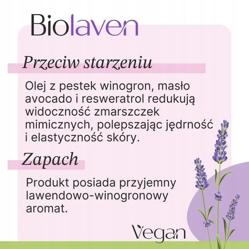 Biolaven Krem pod oczy 15ml krem na worki pod oczami - Winogron Lawenda - obrazek 4