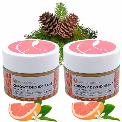 2x Zdrowy dezodorant w kremie Pinia Grejpfrut Antybakteryjny Opcja Natura