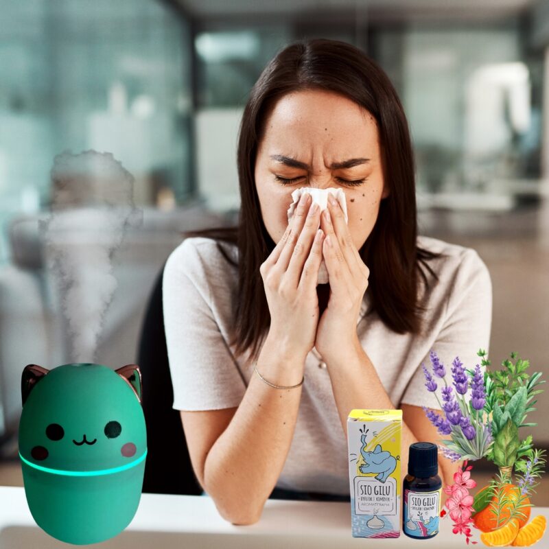 Olejek do aromaterapii na katar dla dzieci SIO GILU + UROCZY KOTEK DYFUZOR - obrazek 7