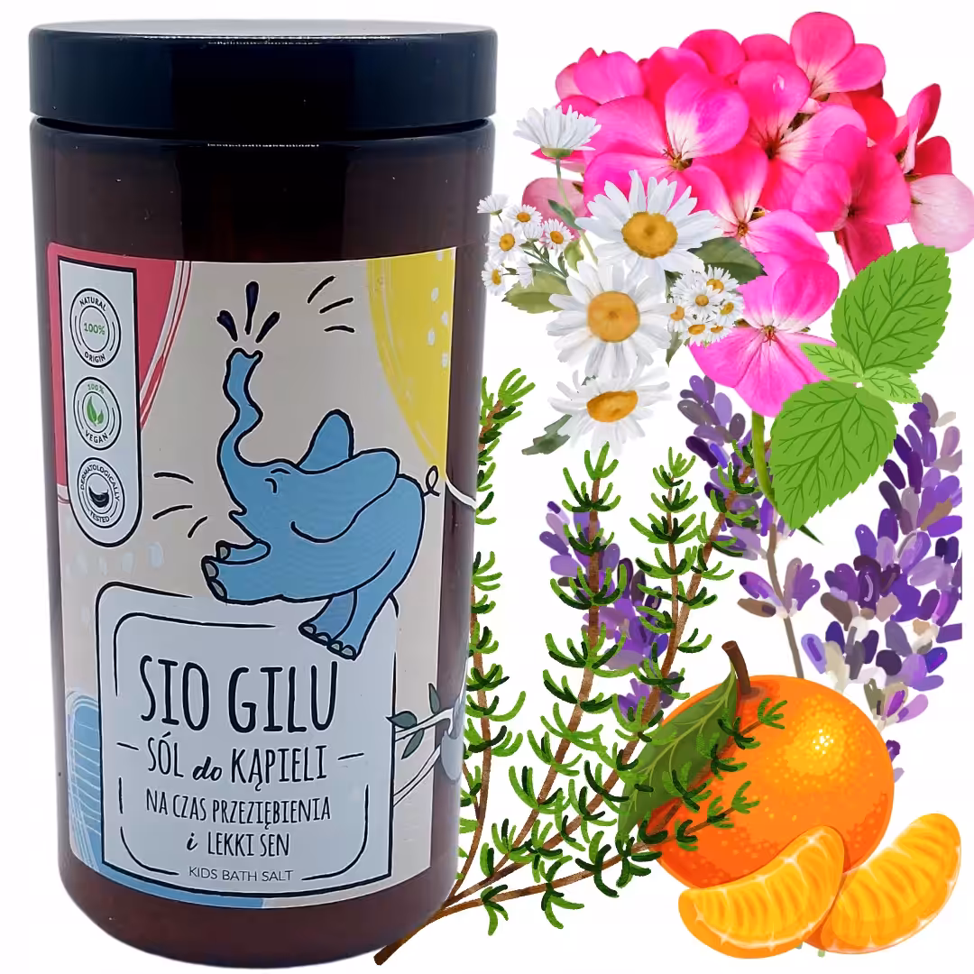 Sól do kąpieli dla dzieci Sio Gilu - aromatyczna kąpiel z olejkami eterycznymi