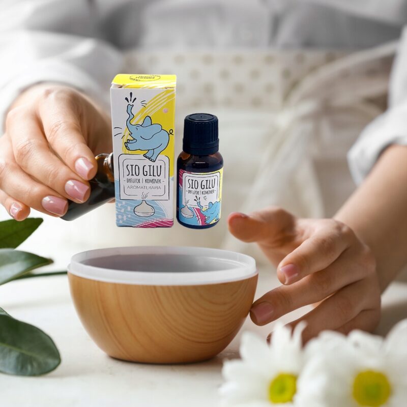 Olejek do aromaterapii na katar dla dzieci SIO GILU + UROCZY KOTEK DYFUZOR - obrazek 3