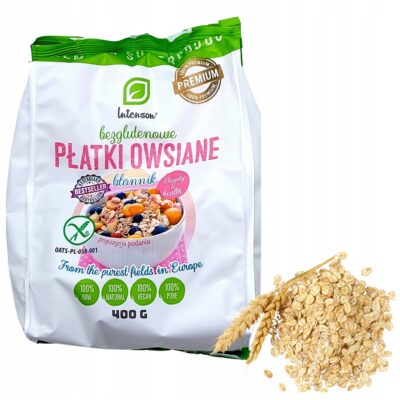 Płatki Owsiane Bezglutenowe 400g Intenson składnik do granoli bezglutenowej