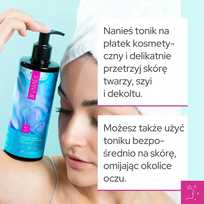 Tonik do twarzy z kwasem salicylowym VIANEK Prebiotyczny niweluje wypryski - obrazek 3