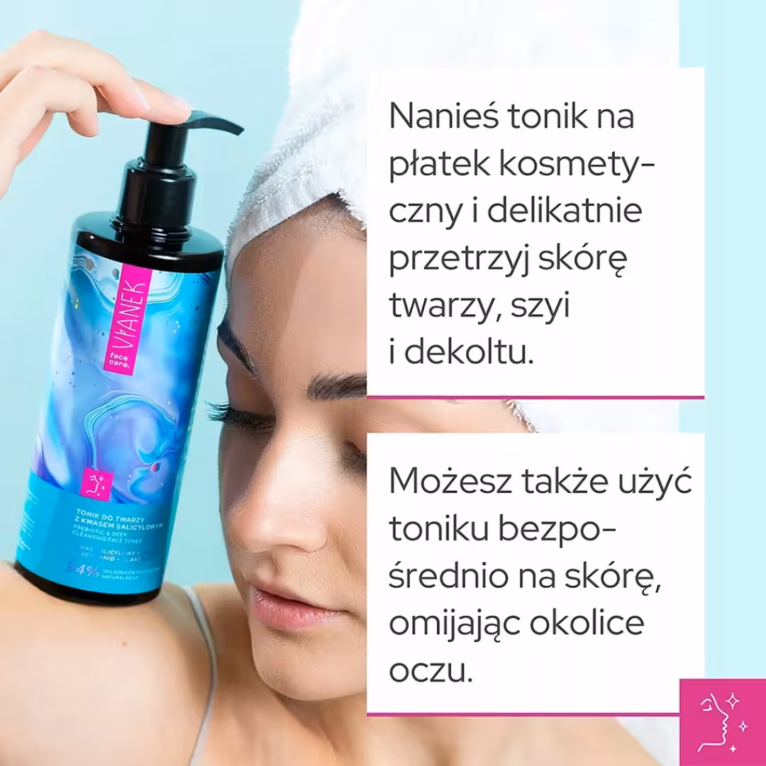 Tonik do twarzy z kwasem salicylowym VIANEK Prebiotyczny niweluje wypryski - obrazek 3