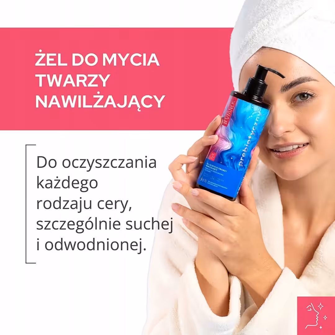 Żel do mycia twarzy nawilżający VIANEK Prebiotyczny cera sucha i wrażliwa - obrazek 2