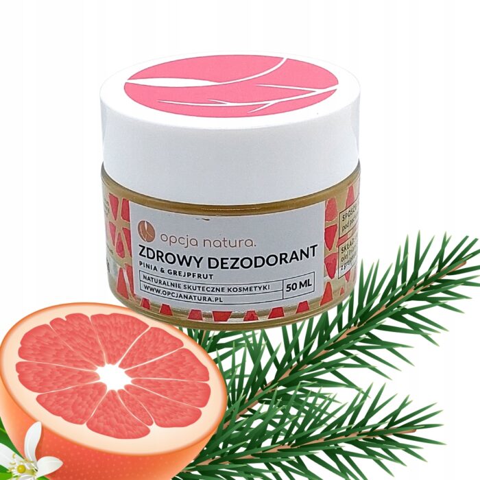 2x Zdrowy dezodorant w kremie Pinia Grejpfrut Antybakteryjny Opcja Natura - obrazek 2