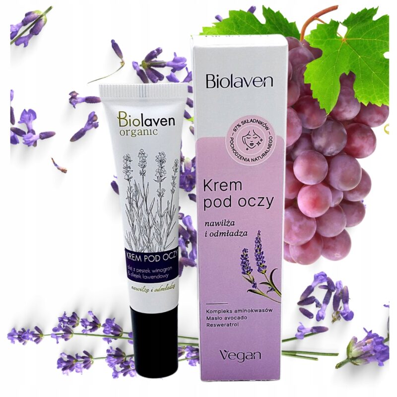 Biolaven Krem pod oczy 15ml krem na worki pod oczami - Winogron Lawenda