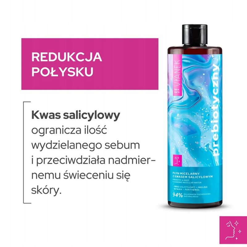 Płyn micelarny z kwasem salicylowym VIANEK Prebiotyczny do cery mieszanej - obrazek 5