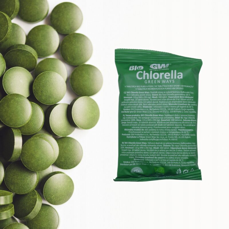 Chlorella Green Ways tabletki 440 szt 110 g OCZYSZCZANIE Z METALI CIĘŻKICH - obrazek 2