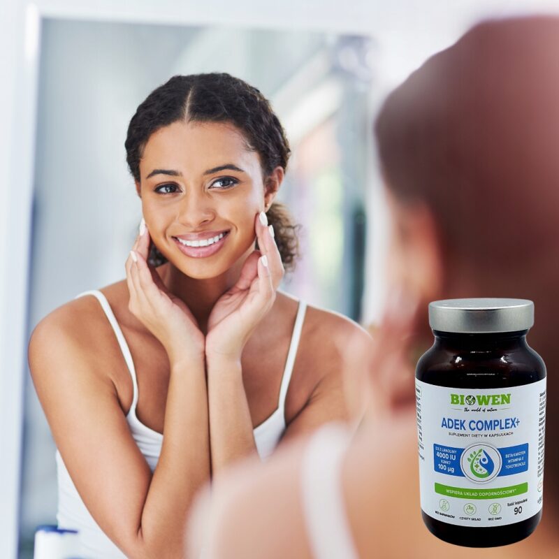 Biowen Witaminy ADEK Complex+ 90kaps witamina ADEK w oleju MCT Beta Karoten - obrazek 2