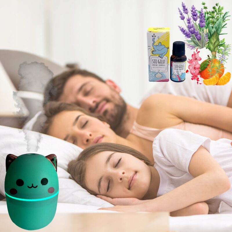 Olejek do aromaterapii na katar dla dzieci SIO GILU + UROCZY KOTEK DYFUZOR - obrazek 9