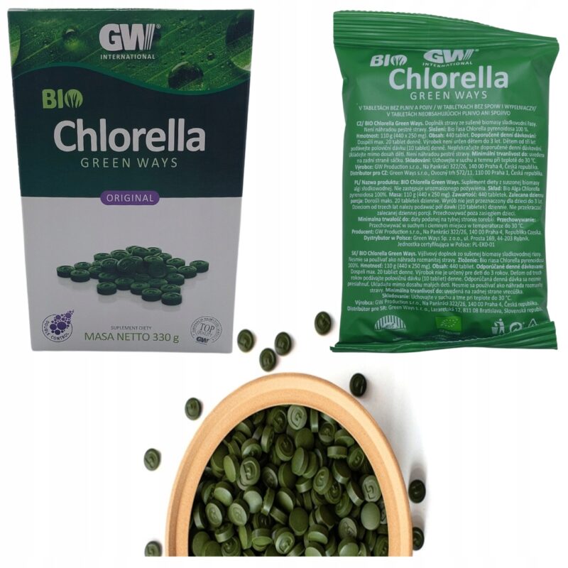 Chlorella Green Ways tabletki 1320 szt 330 g OCZYSZCZANIE Z METALI CIĘŻKICH