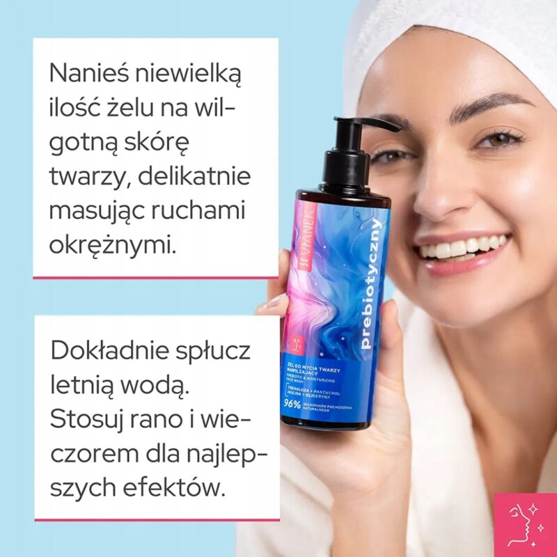 Żel do mycia twarzy nawilżający VIANEK Prebiotyczny cera sucha i wrażliwa - obrazek 6