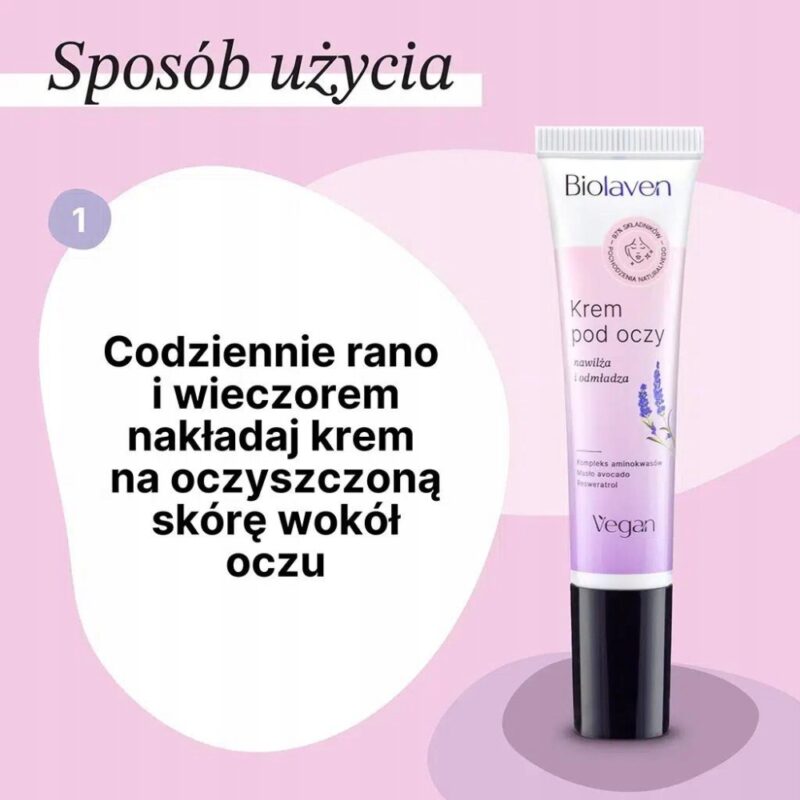 Biolaven Krem pod oczy 15ml krem na worki pod oczami - Winogron Lawenda - obrazek 6