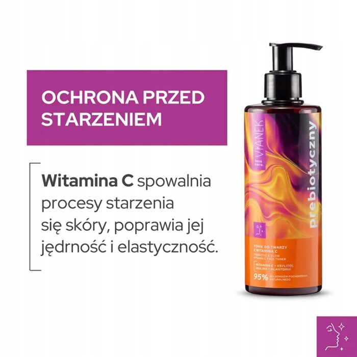 Tonik do twarzy z witaminą C VIANEK Prebiotyczny Poprawia nawilżenie - obrazek 3