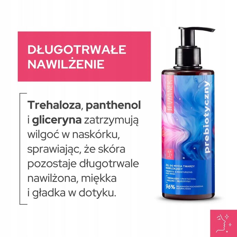 Żel do mycia twarzy nawilżający VIANEK Prebiotyczny cera sucha i wrażliwa - obrazek 4
