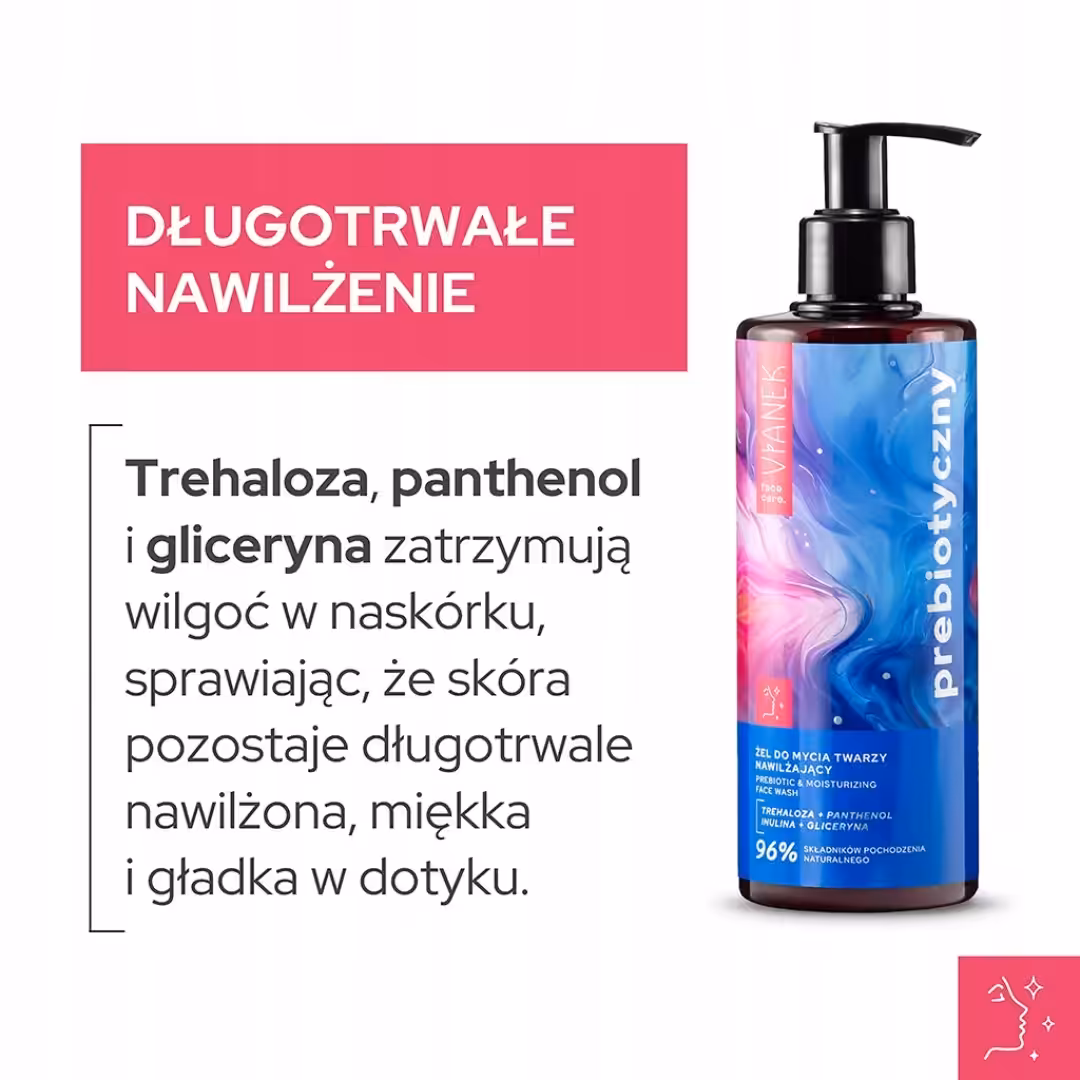 Żel do mycia twarzy nawilżający VIANEK Prebiotyczny cera sucha i wrażliwa - obrazek 4