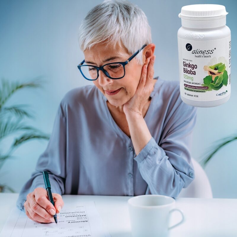 Aliness GINKGO BILOBA Miłorząb japoński 120 mg pamięci i koncentracja - obrazek 5