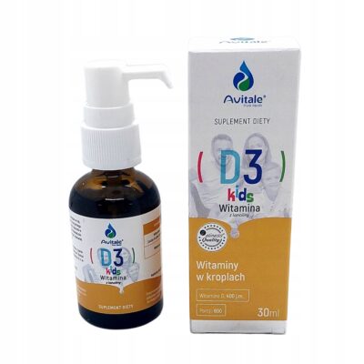 Avitale Witamina D3 Kids witamina d3 dla dzieci 400 witamina d3 w kroplach