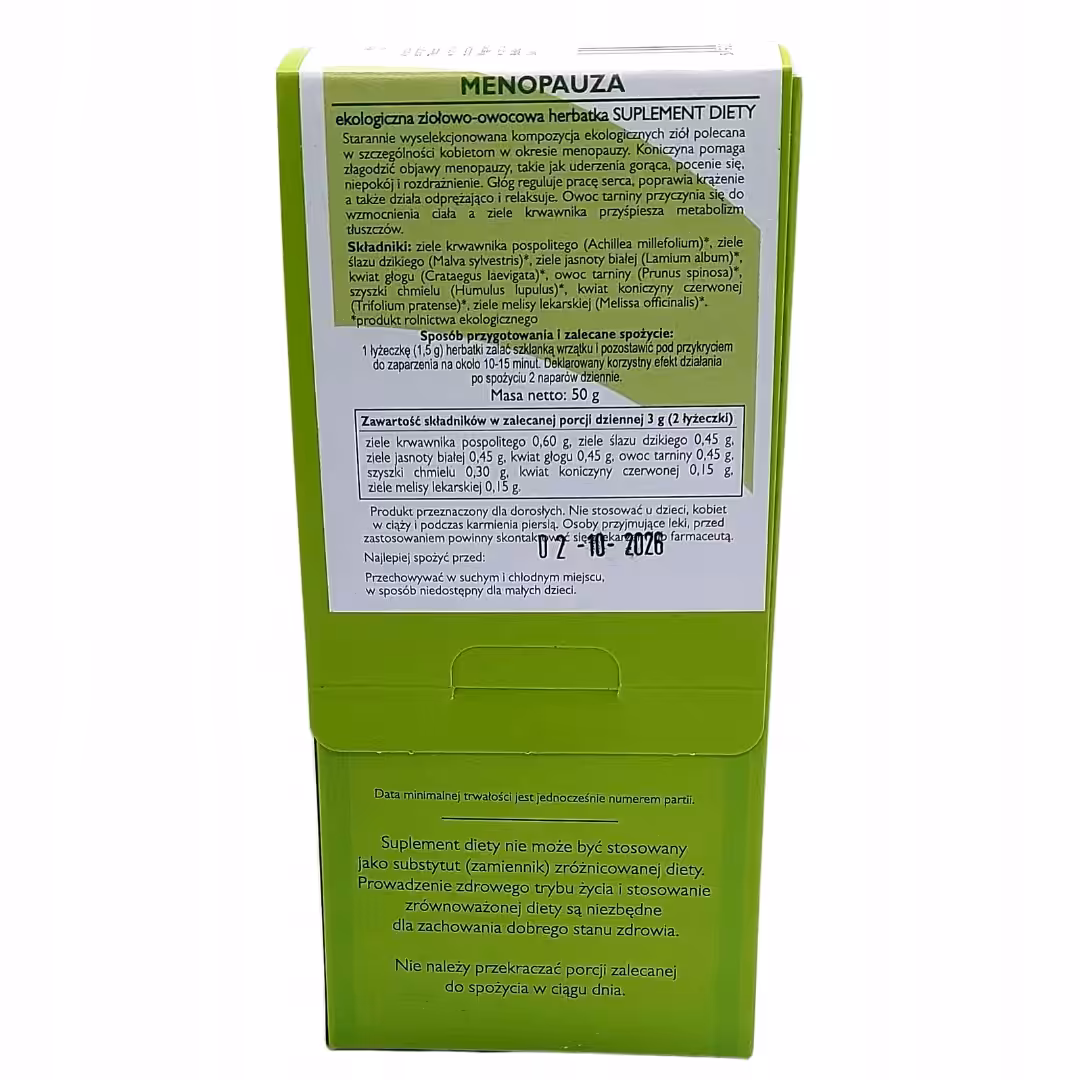 Herbata Menopauza EKO 50g DARY NATURY Relaks, odprężenie i poprawa snu - obrazek 5