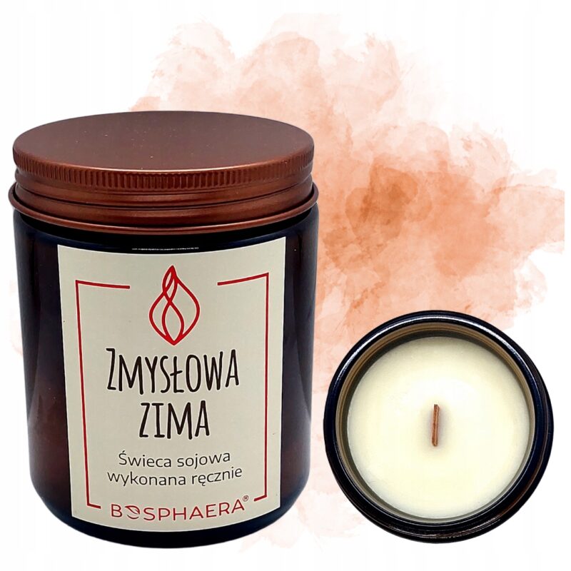 Świeca Zapachowa Sojowa Zmysłowa Zima 100% naturalny wosk sojowy Bosphaera - obrazek 2