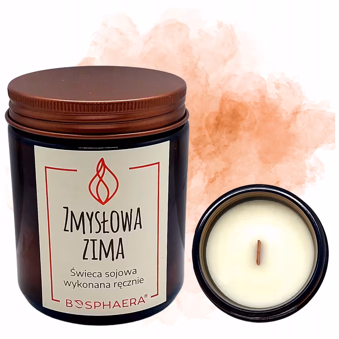 Świeca Zapachowa Sojowa Zmysłowa Zima 100% naturalny wosk sojowy Bosphaera - obrazek 2