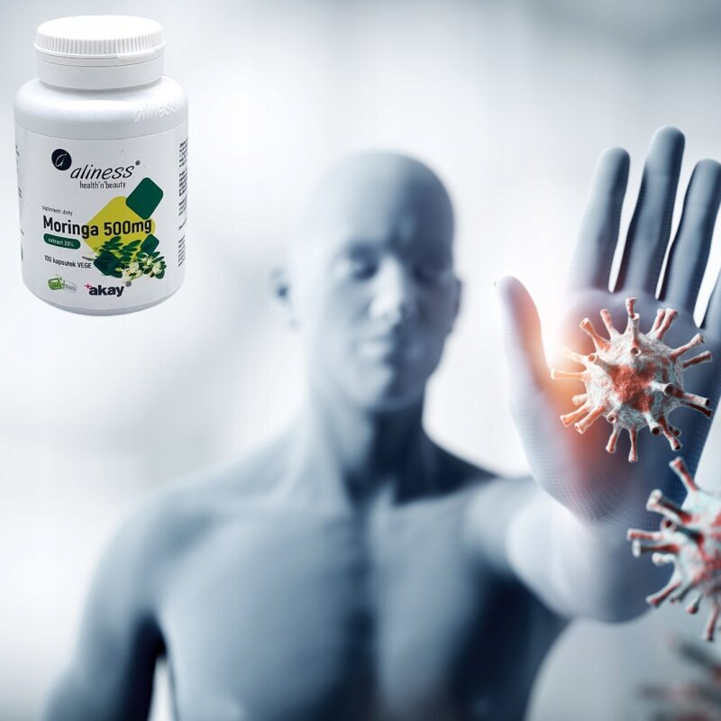 Aliness Moringa kapsułki 500 mg extract 20% Moringa na odchudzanie FIT - obrazek 4