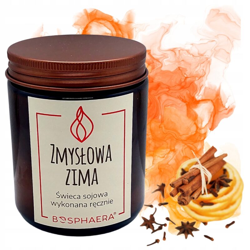 Świeca Zapachowa Sojowa Zmysłowa Zima 100% naturalny wosk sojowy Bosphaera