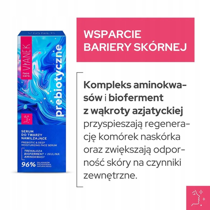 VIANEK Prebiotyczny Nawilżające Serum do Twarzy odbudowuje Mikrobiom skóry - obrazek 3