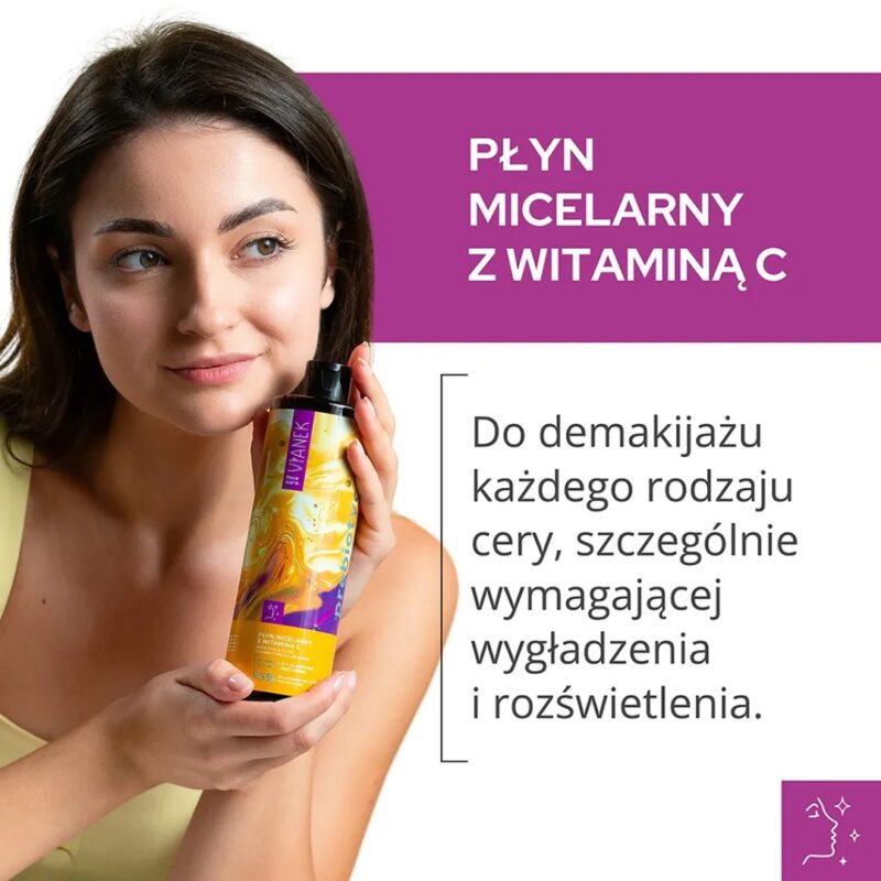 Płyn micelarny z witaminą C VIANEK Prebiotyczny Płyn do demakijażu 400ml - obrazek 3