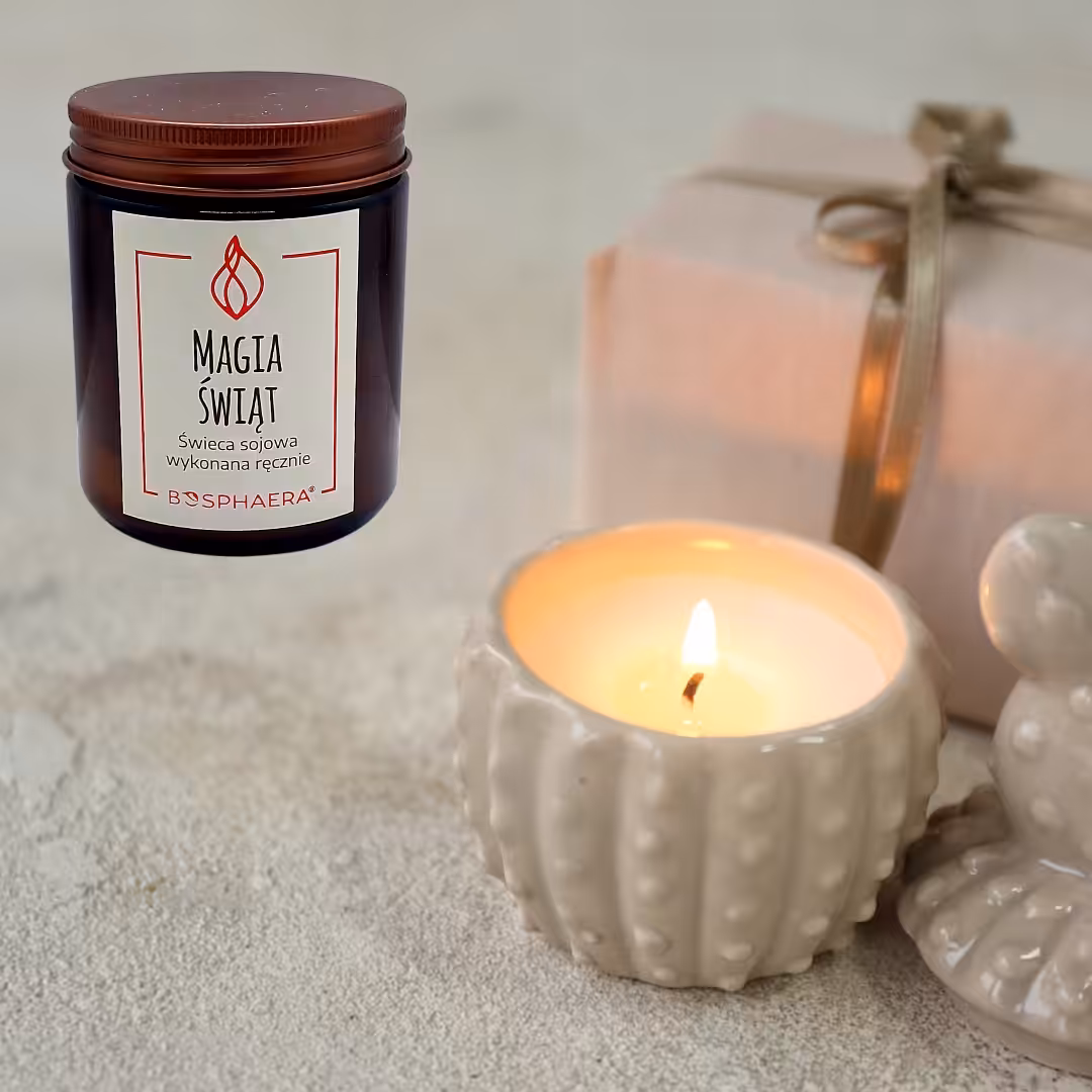 Świeca Zapachowa Sojowa Magia Świąt 100% naturalny wosk sojowy Bosphaera - obrazek 4