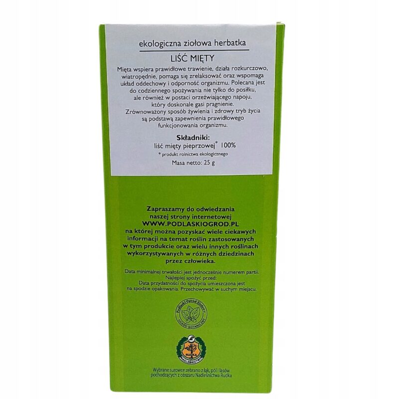 Liść Mięty BIO 25g DARY NATURY Mięta liść Trawienie Herbata z Mięta Wzdęcia - obrazek 3