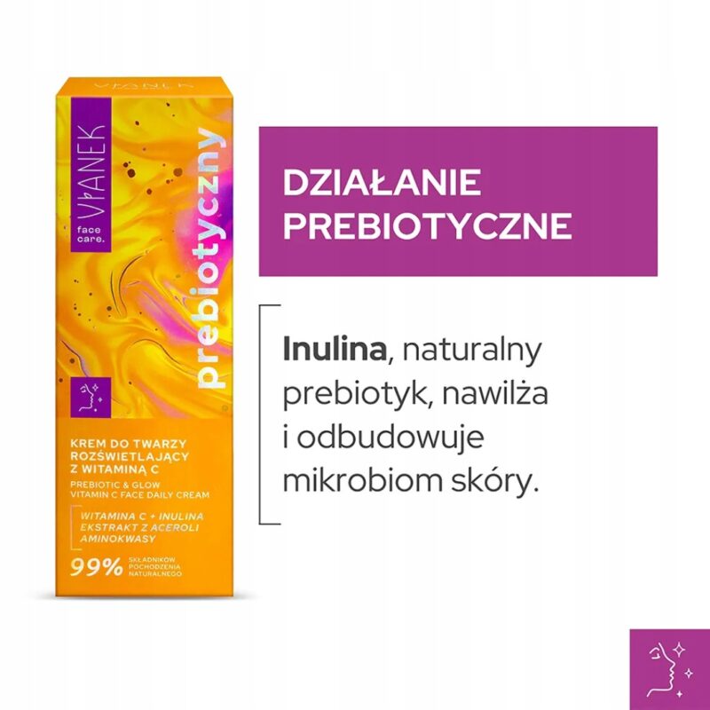 Krem do twarzy rozświetlający z witaminą C VIANEK Prebiotyczny dzień noc - obrazek 4