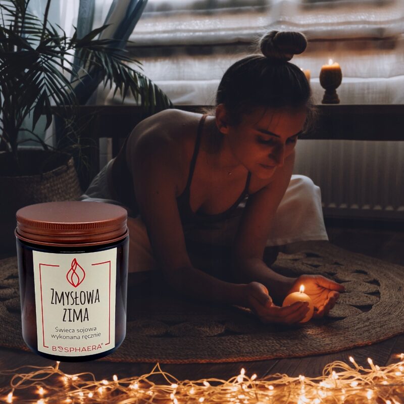 Świeca Zapachowa Sojowa Zmysłowa Zima 100% naturalny wosk sojowy Bosphaera - obrazek 4
