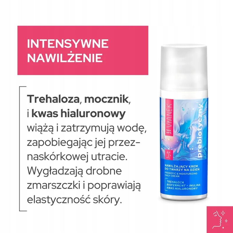 Nawilżający krem do twarzy na dzień VIANEK Prebiotyczny krem do cery suchej - obrazek 5