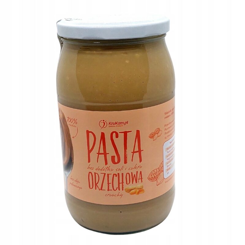 2x KruKam Pasta Orzechowa 100% Krem Orzechowy Crunchy 900g - obrazek 2