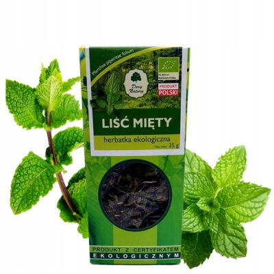 Liść Mięty BIO 25g DARY NATURY Mięta liść Trawienie Herbata z Mięta Wzdęcia