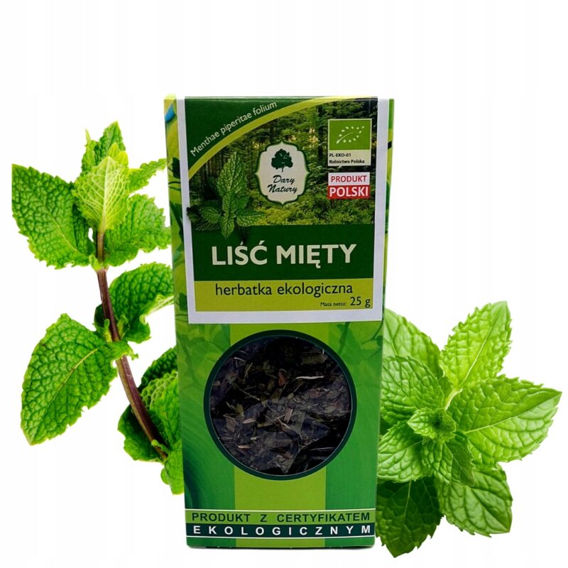 Liść Mięty BIO 25g DARY NATURY Mięta liść Trawienie Herbata z Mięta Wzdęcia
