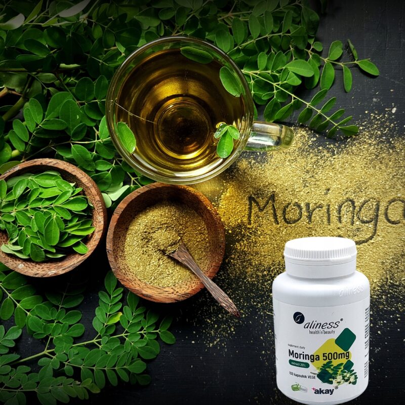 Aliness Moringa kapsułki 500 mg extract 20% Moringa na odchudzanie FIT - obrazek 2