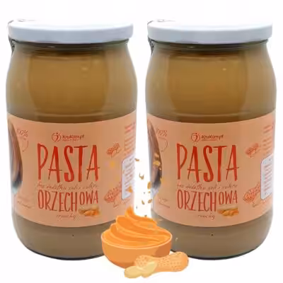 2x KruKam Pasta Orzechowa 100% Krem Orzechowy Crunchy 900g