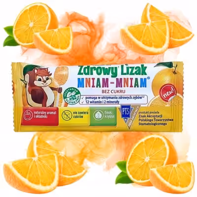 Zdrowy Lizak pomarańczowy 6g Starpharma Lizak bez cukru, Lizak z witaminami