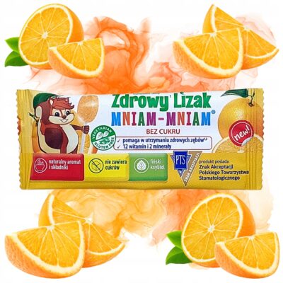 Zdrowy Lizak pomarańczowy 6g Starpharma Lizak bez cukru, Lizak z witaminami