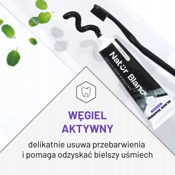 Pasta do zębów wybielająca SYLVECO Natur Blanc z węglem aktywnym z miętą - obrazek 4