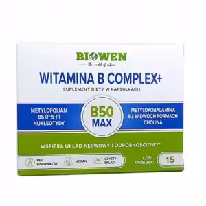 Witamina B Complex+ Biowen 15 kaps witaminy na układ nerwowy, na odporność