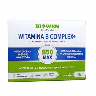 Witamina B Complex+ Biowen 15 kaps witaminy na układ nerwowy, na odporność