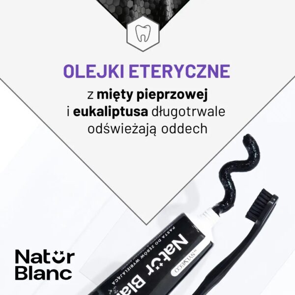 Pasta do zębów wybielająca SYLVECO Natur Blanc z węglem aktywnym z miętą - obrazek 8