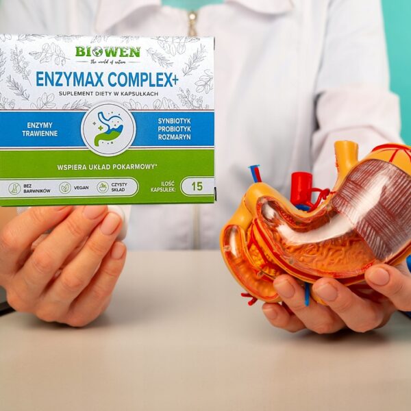 Enzymax Complex Biowen Enzymy trawienne 15 kaps Wsparcie trawienia Blister - obrazek 5